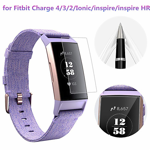 

3 PCS Screen Protector for Fitbit Charge 4/3/2/ionic/inspire/ inspire HR TPU High Definition (HD)/Scratch Proof