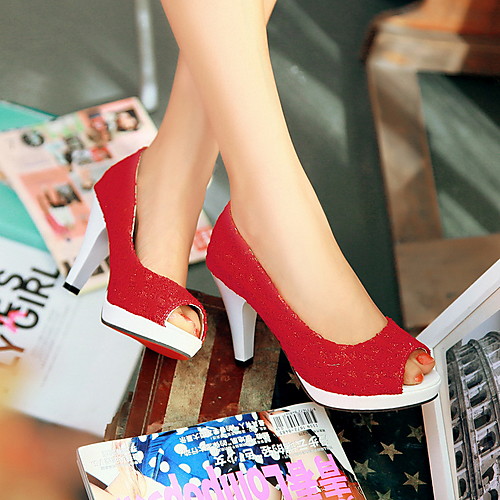 

Women's Sandals Platform Sandal Summer Platform Peep Toe Daily Mesh White / Black / Red