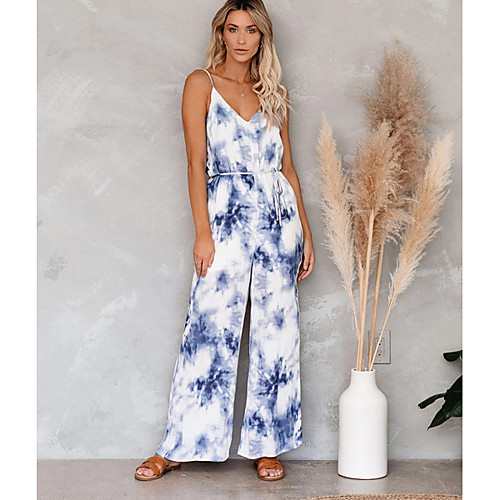 

Women's Navy Blue Jumpsuit Onesie, Geometric S M L