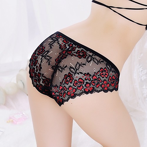 

Women's Lace Brief - Asian Size Low Waist Light Blue White Black One-Size