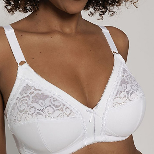 

Women's Wireless Lace Bras Full Coverage Bra White