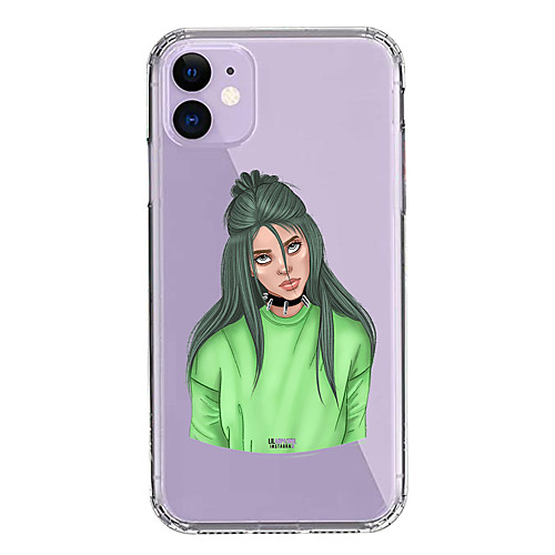 

Case For Apple iPhone 11/11 Pro/11 Pro Max/XS/XR/XS Max/8 Plus/7 Plus/8/7/6/6s Transparent Billie Eilish Green Pattern Fall Proof Back Cover Soft PCTPU