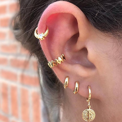 

Women's Earrings Geometrical Precious Earrings Jewelry Gold For Street 5pcs