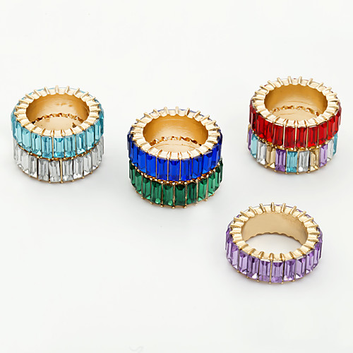 

Women's Ring 1pc Purple Red Green Acrylic Rhinestone Alloy Round Stylish Simple Trendy Party Evening Gift Jewelry Geometrical Wearable