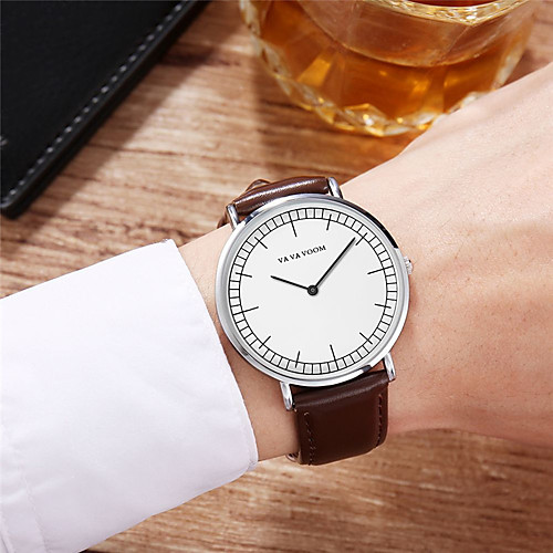 

Men's Sport Watch Quartz Genuine Leather 30 m Water Resistant / Waterproof Calendar / date / day Day Date Analog Fashion Cool - Golden / Brown BlackGloden Brown One Year Battery Life