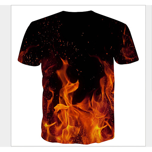 

Men's Geometric 3D T-shirt Daily Going out Round Neck Black / Short Sleeve