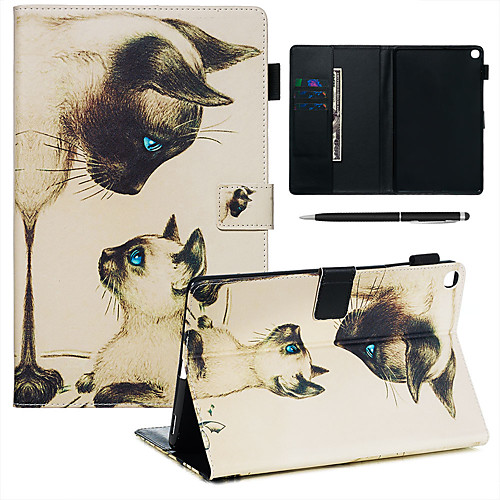 

A Case With A Pen Samsung Galaxy Samsung Tab T585/590/515/725/580/595/510/720 with Stand / Flip / Ultra-thin Full Body Case Cat PU Leather