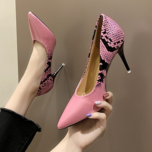 

Women's Heels Summer Stiletto Heel Pointed Toe Daily PU Pink / Beige / Silver