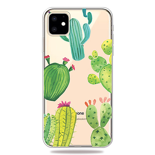 

Case For Apple iPhone 11/11 Pro/11 Pro Max/XS/XR/XS Max/8 Plus/7 Plus/6S Plus/8/7/6/6s/SE/5/5S Transparent Pattern Back Cover Cactus Soft TPU