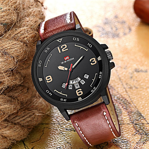 

Men's Dress Watch Quartz Nylon Genuine Leather 30 m Water Resistant / Waterproof Calendar / date / day Day Date Analog Fashion Cool - White Red Green One Year Battery Life