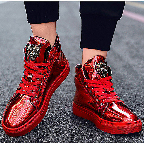 

Men's Sneakers Casual Daily Faux Leather Black Red Blue Fall