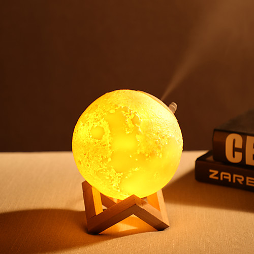 

3D Printing Air Humidifier Lava & Moon Lamp Touch Control Dimming For Kids Study Bedroom USB Essential Oil Diffuser Night Light