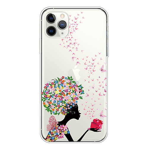 

Case For Apple iPhone 11/11 Pro/11 Pro Max/XS/XR/XS Max/8 Plus/7 Plus/6S Plus/8/7/6/6s/SE/5/5S Transparent Pattern Back Cover Girl Soft TPU
