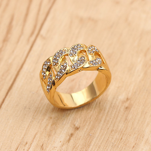 

Men's Band Ring 1pc Gold Alloy Round Punk Street Jewelry Mixed Color Wearable Environmental