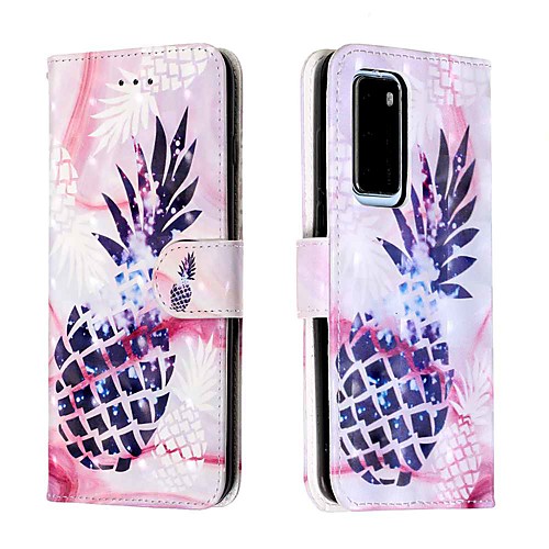 

Case For Huawei P40 / Huawei P40 Pro / Huawei P30 lite Wallet / Card Holder / with Stand Purple Pineapple PU Leather / TPU for Huawei Mate 30 Lite / Honor 10 Lite / Honor 20 Pro