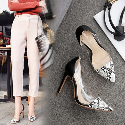 

Women's Heels Summer Stiletto Heel Pointed Toe Daily PU White / Beige