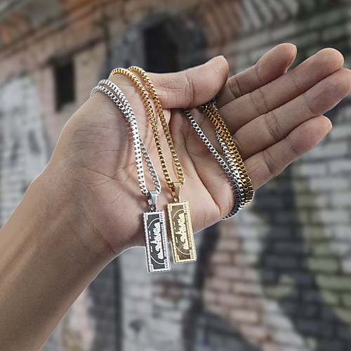 

Men's Necklace Statement Unique Design Trendy Fashion Titanium Steel Gold Silver 60 cm Necklace Jewelry 1pc For Party Evening Sport Street