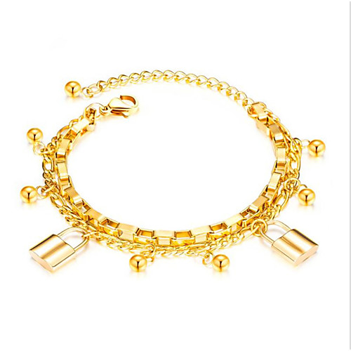 

Women's Chain Bracelet Classic Fashion Flower Fashion Titanium Steel Bracelet Jewelry Gold For Party Evening Gift