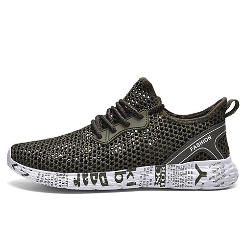 

Men's Fall Daily Outdoor Trainers / Athletic Shoes Running Shoes / Walking Shoes Tissage Volant Breathable Non-slipping Shock Absorbing Black / Army Green / Gray