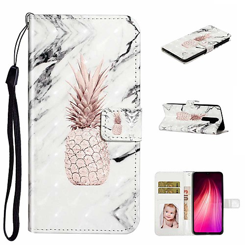 

Case For Xiaomi Xiaomi Redmi Note 8 / Xiaomi Redmi Note 8 Pro / Redmi Note 7 Pro Wallet / Card Holder / with Stand Full Body Cases Pineapple Marble PU Leather / TPU for Redmi Note 7