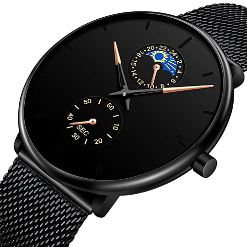 

Men's Steel Band Watches Quartz Modern Style Stylish Stainless Steel Black New Design Casual Watch Cool Analog Casual Minimalist - Black Blue Red One Year Battery Life