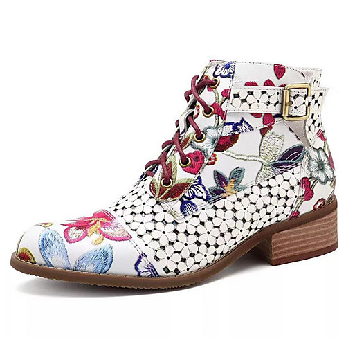 

Women's Boots Fall & Winter Chunky Heel Pointed Toe Daily PU Mid-Calf Boots Black / Rainbow / Gray