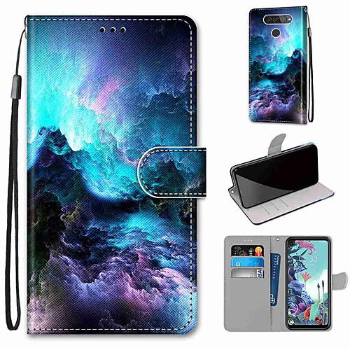 

Case For LG Q70 / LG K50S / LG K40S Wallet / Card Holder / with Stand Full Body Cases Colorful Clouds PU Leather / TPU for LG K30 2019 / LG K20 2019