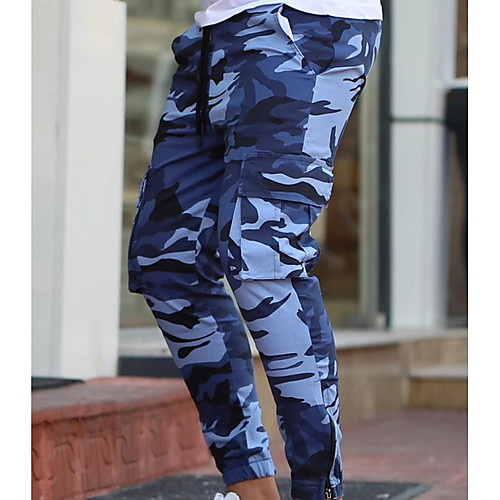 

Men's Basic Slim Chinos Pants - Camouflage Drawstring Blue Yellow Green US32 / UK32 / EU40 / US34 / UK34 / EU42 / US36 / UK36 / EU44