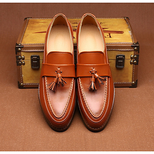 

Men's PU Spring & Summer British Loafers & Slip-Ons Yellow / Black