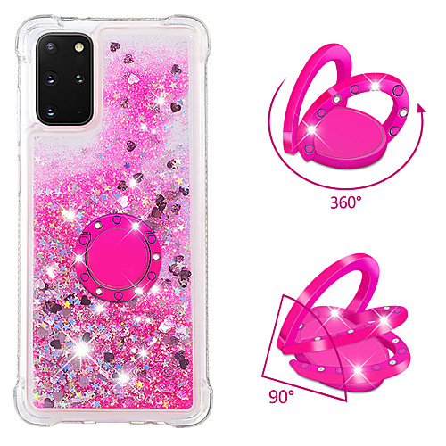 

Case for Samsung scene graph S20 S20 Plus S20 Ultra A51 A71 glitter powder sand four corners drop-resistant diamond ring bracket all-inclusive mobile phone case YB