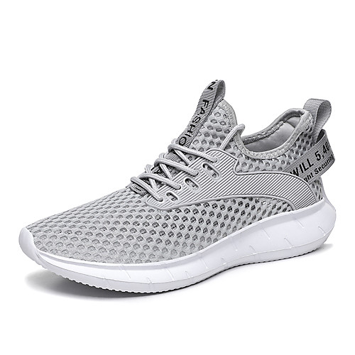 

Men's Fall Daily Outdoor Trainers / Athletic Shoes Running Shoes / Walking Shoes Mesh Breathable Non-slipping Shock Absorbing White / Black / Gray