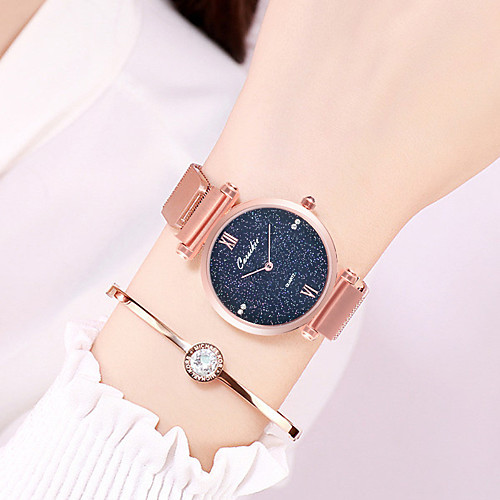 

Women's Steel Band Watches Luxury Fashion Stainless Steel Japanese Quartz Rose Gold Black Blue Water Resistant / Waterproof Calendar / date / day 30 m 1 pc Analog One Year Battery Life