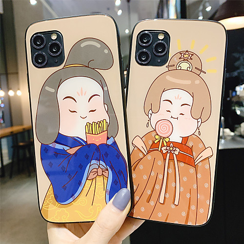 

Tempered Glass Phone Case Cartoon Pattern for Apple iPhone Case 11 Pro Max X XR XS Max 8 Plus 7 Plus 6 Plus SE(2020) Curve Back Cover