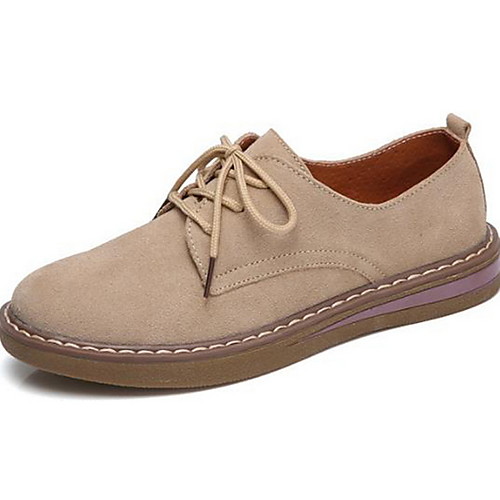 

Women's Oxfords Spring & Summer Creepers Round Toe Daily PU Black / Blue / Brown