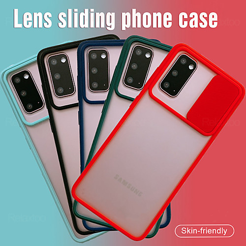 

Slide Camera Lens Protection Shockproof Phone Case For Samsung Galaxy S20 Plus / S20 Ultra / S20 Soft TPU Matte Back Cover