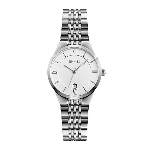 

SKMEI Men's Steel Band Watches Quartz Formal Style Modern Style Stainless Steel Black / Silver 30 m Water Resistant / Waterproof Shock Resistant Casual Watch Analog Classic Fashion - Silver Black One