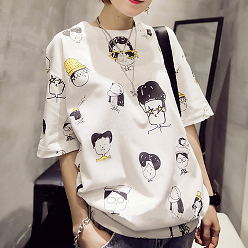 

Women's Cartoon T-shirt Daily White