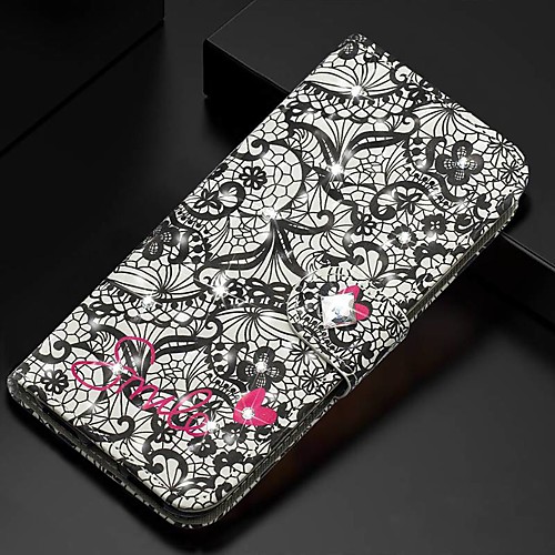 

Case For Samsung Galaxy A51/ Galaxy A20e / Galaxy Note 10 Plus Wallet / Card Holder / Rhinestone Full Body Cases Flower PU Leather For Galaxy A71/A10S/A20S/M30S/A2 Core/A10E