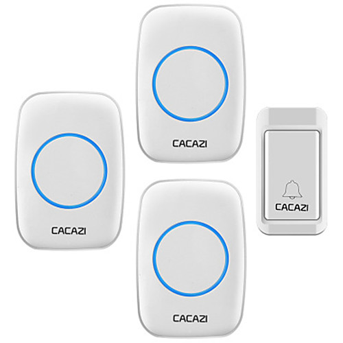 

CACAZI A10G Wireless Doorbell Self-powered No batteries Waterproof Button 120M Remote LED Light Home Cordless Bell 38 Chimes