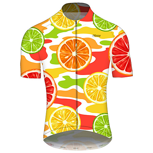 

21Grams Men's Short Sleeve Cycling Jersey Summer Spandex Polyester Orange Solid Color American / USA Stars Bike Jersey Top Mountain Bike MTB Road Bike Cycling UV Resistant Quick Dry Breathable Sports