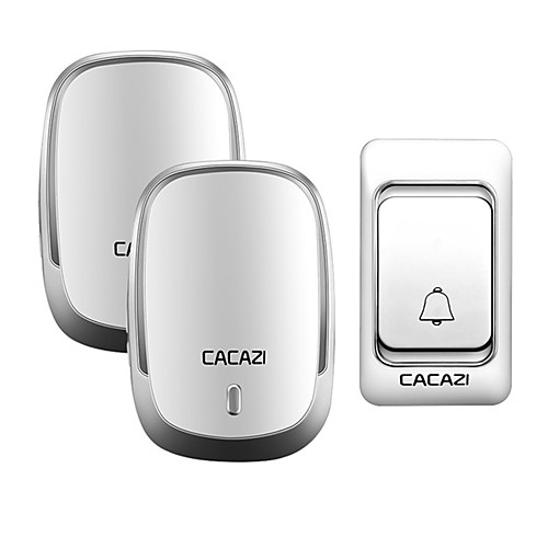 

CACAZI Wireless Doorbell DC Battery Door Bell Control Button 200M Remote LED Light Home Cordless Call Bell 4 Volume 36 Chime