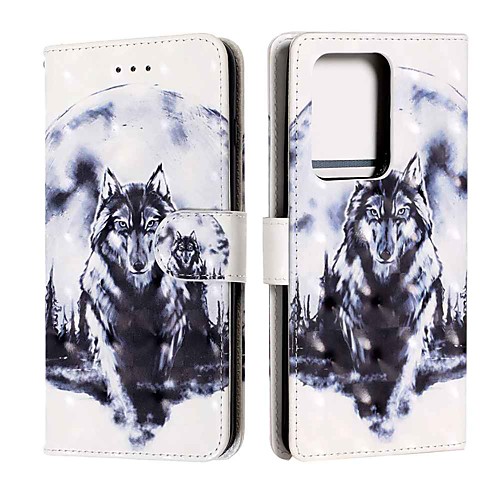 

Case For Samsung Galaxy S20 / S20 Plus / S20 Ultra Wallet / Card Holder / with Stand White Wolf PU Leather / TPU for Galaxy A51 / A71 / A41 / A21 / A11 / A01 / A50(2019) / A30S(2019)