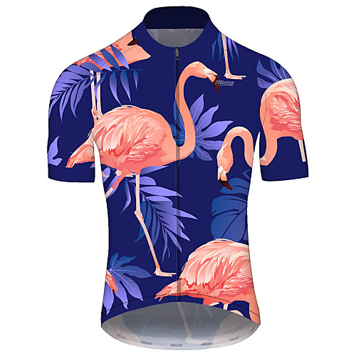 

21Grams Men's Short Sleeve Cycling Jersey Summer Spandex Polyester BluePink Stripes Solid Color Bike Jersey Top Mountain Bike MTB Road Bike Cycling UV Resistant Quick Dry Breathable Sports Clothing