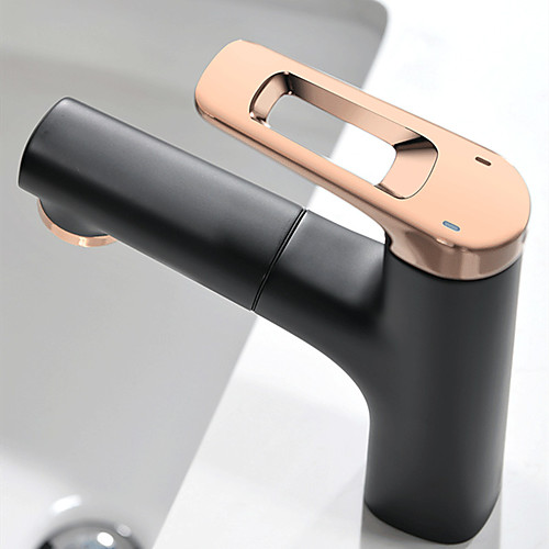 

High Quanlity Soft Foaming Pull-Down Art Basin Faucet Two Water Models Rain Water Column Pull-out Basin Mixer Tap Hollowed-out Handle Matt Black Gun Grey Silver Brushed Golden MS18