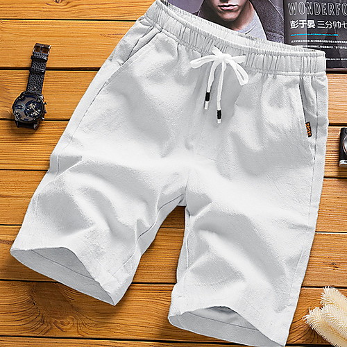 

Men's Basic Slim Shorts Pants - Solid Colored Drawstring Summer Wine White Black US32 / UK32 / EU40 / US34 / UK34 / EU42 / US36 / UK36 / EU44
