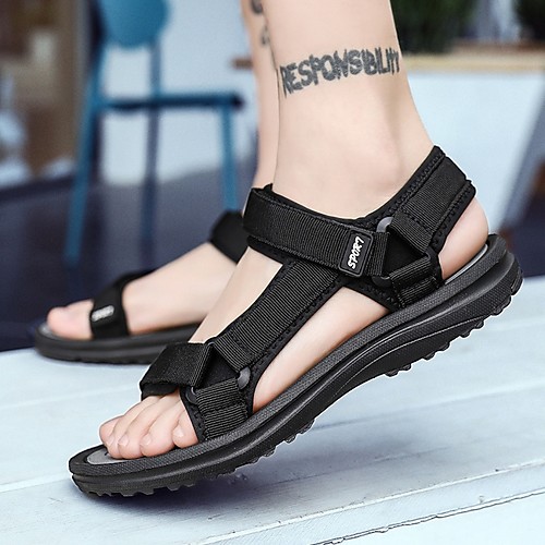 

Men's Summer Outdoor Sandals Canvas Non-slipping Black / Red / Gray