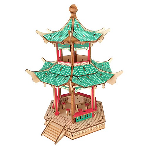 

3D Puzzle Jigsaw Puzzle Famous buildings DIY Wooden Natural Wood Chinese Style Kid's Unisex Toy Gift