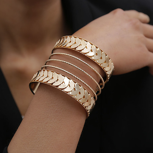 

Women's Bracelet Bangles Hollow Out Totem Series Statement Casual / Sporty Iron Bracelet Jewelry Gold For Party Evening Gift