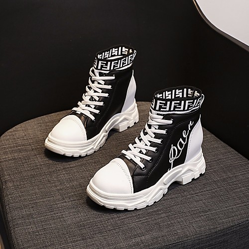 

Women's Boots Summer Flat Heel Closed Toe Daily PU White / Black