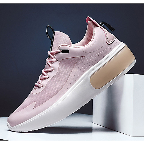 

Women's Trainers / Athletic Shoes Spring & Summer Flat Heel Round Toe Daily PU / Tissage Volant Black / White / White / Pink